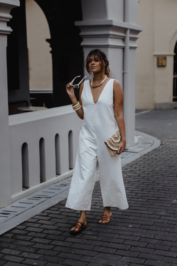 all white linen jumpsuits